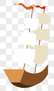 帆船大海图标高清图片