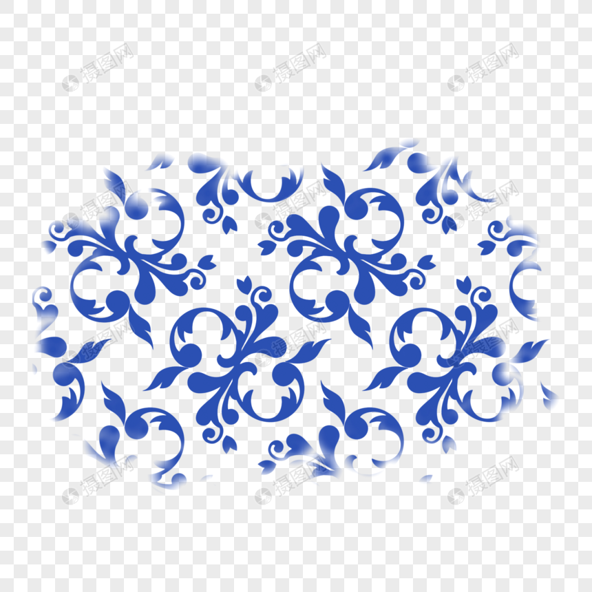 青花瓷花纹元素素材下载 正版素材 摄图网