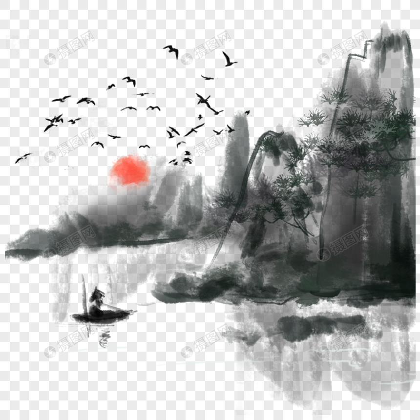 水墨画元素素材下载 正版素材 摄图网 水墨画元素素材下载 正版素材 摄图网