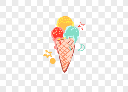 可爱卡通手绘冰淇淋甜品冷饮图片