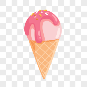 夏天清凉冰淇淋手绘卡通雪糕甜筒图片