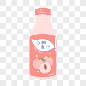 手绘白桃果汁图片