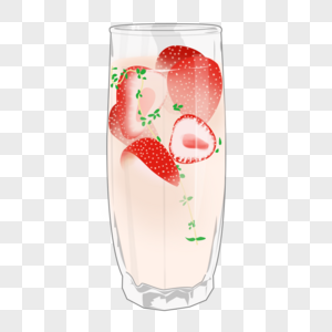 粉红草莓冷饮图片
