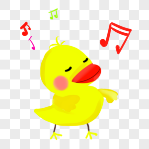 听音乐跳舞的黄鸭图片