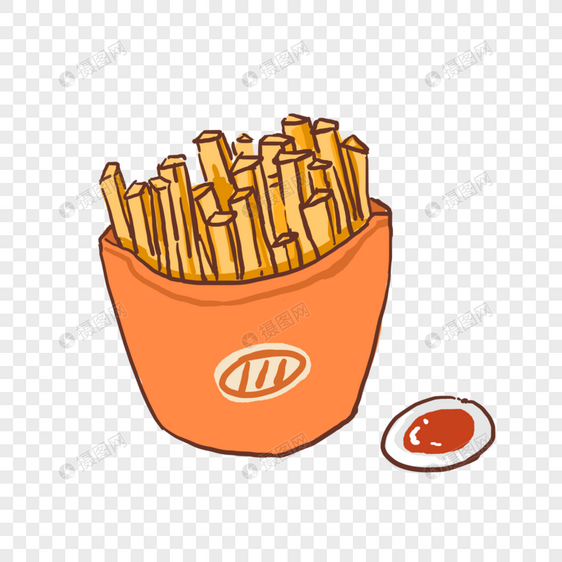 薯条西餐快餐食物美食卡通图片