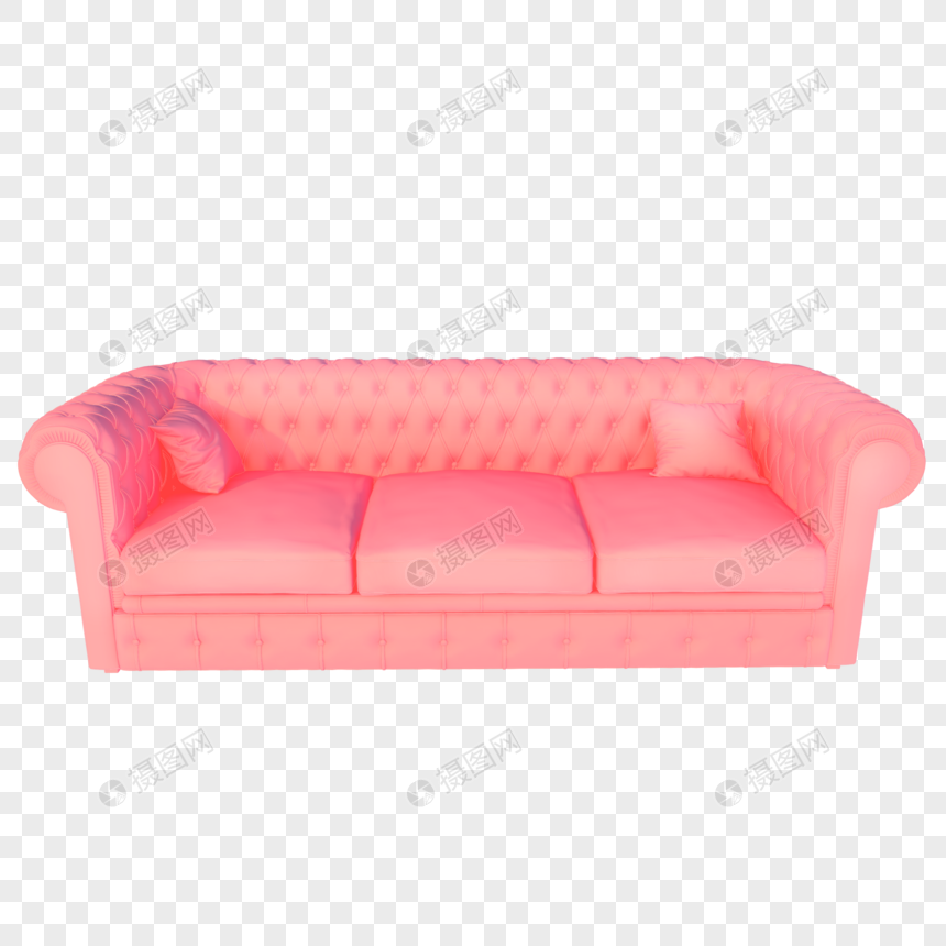 立体粉色沙发插图图片