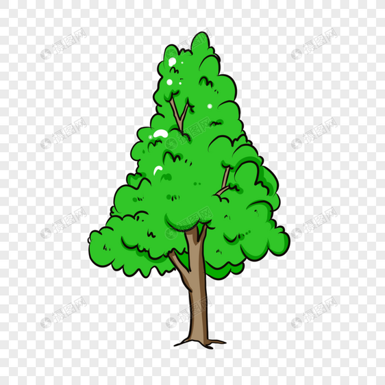 绿色卡通大树图片