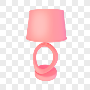 粉色立体台灯插图图片