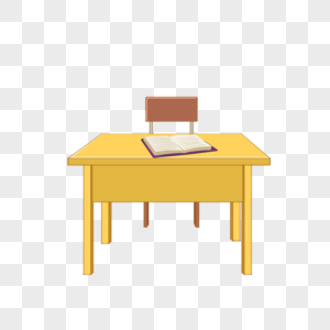 教室课桌椅书籍元素图片