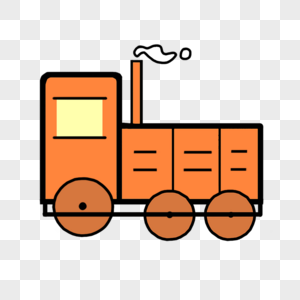 卡通橘色可爱小火车图片