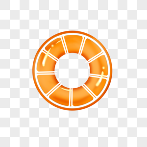 泳圈游泳的橙子高清图片