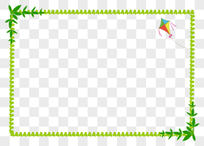 春天放风筝边框素材