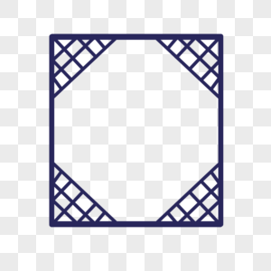 中国风古风正方形蓝色对称简约边框图片