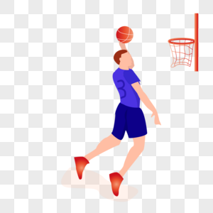 扁平化投篮的篮球运动员高清图片