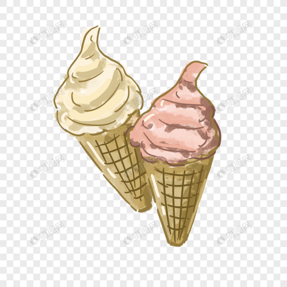 夏季冰淇淋甜筒装饰图片