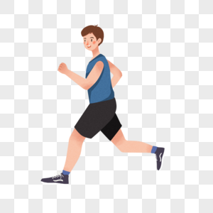 跑步的男孩卡通人物跑步高清图片