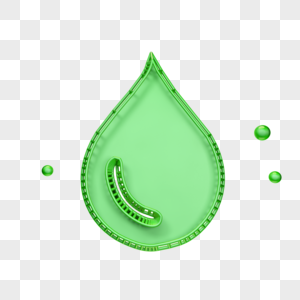 创意绿色水珠图标高清图片