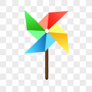 手绘卡通彩色纸风车图片素材