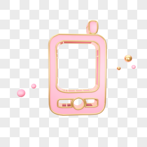 粉色手机立体图标图片