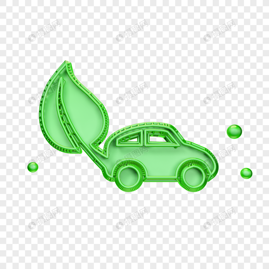 创意绿色环保车图标图片