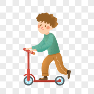 骑滑板车的卡通男孩高清图片滑板车玩具高清图片卡通滑板车高清图片