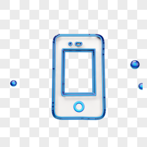 立体蓝色手机图标图片