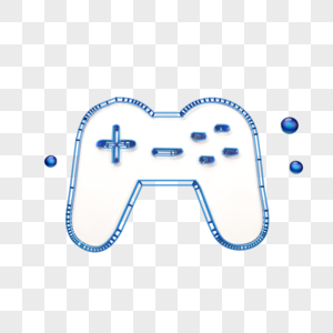 蓝色立体游戏机图标图片