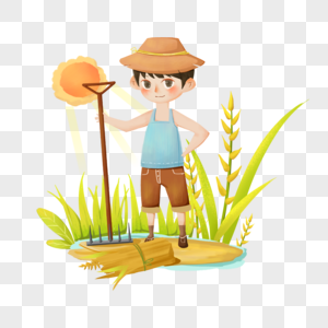 高清图片小满辛勤劳作种田汗水少年高清图片世界粮食日 农民伯伯种田