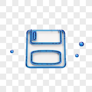 立体蓝色电脑软盘图标图片