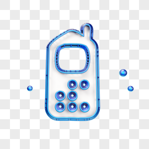 蓝色手机立体图标图片