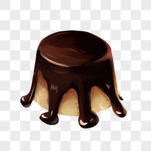 黑巧克力布丁甜点图片