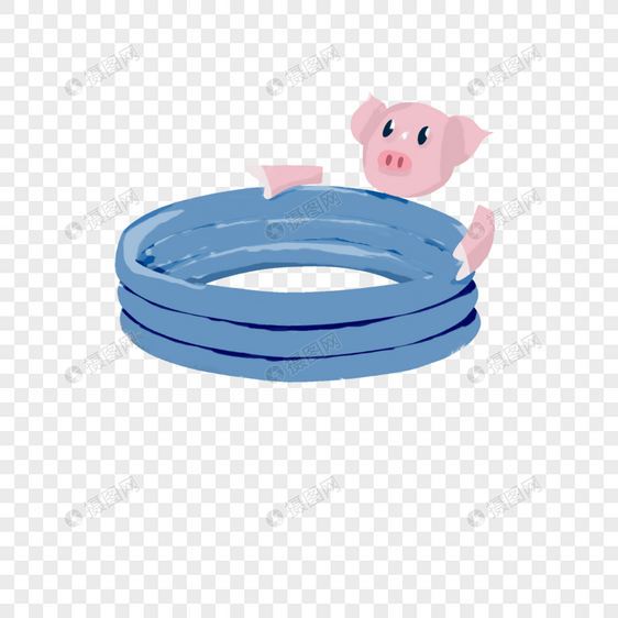 小猪游泳圈图片