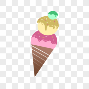 夏天三色球球可爱冰淇淋图片