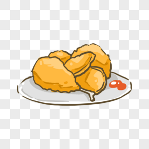 炸鸡鸡翅鸡腿美味食物油炸食品卡通图片