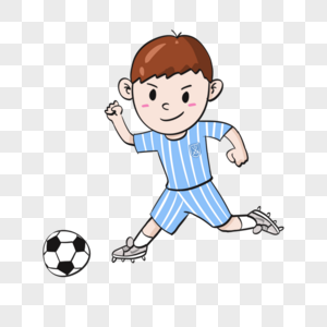 创意手绘六一61儿童节卡通可爱踢足球小孩儿童图片
