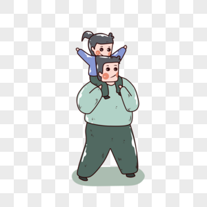 一个女孩向她父亲跑去图片