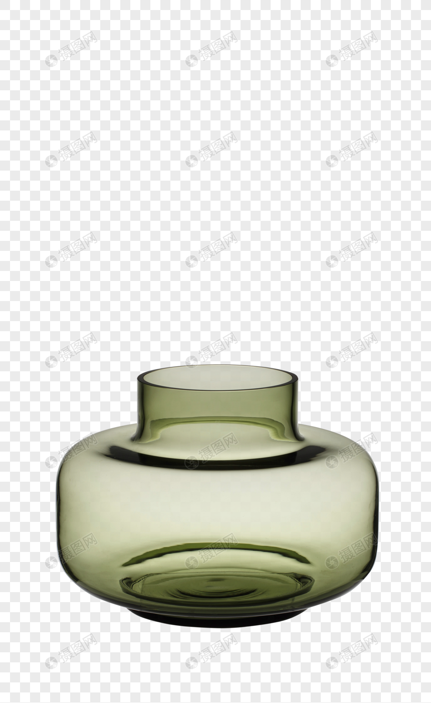 绿色透明花瓶图片