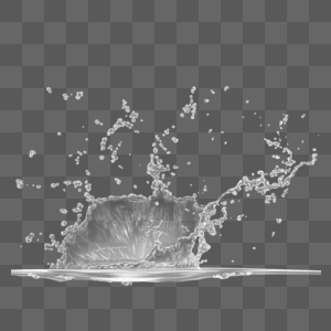 透明水元素溅起的水高清图片