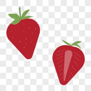 手绘草莓手绘单体高清图片