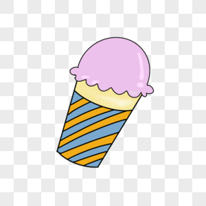 手绘卡通甜筒冰淇淋图片