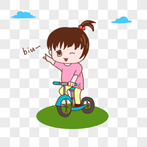 可爱女孩骑车图片
