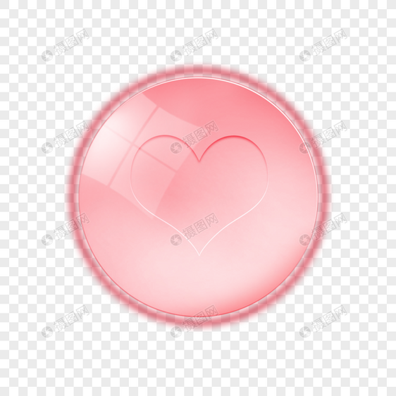 红色爱心水晶按钮图标图片
