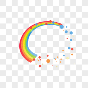 美丽的彩虹和彩色圆点高清图片