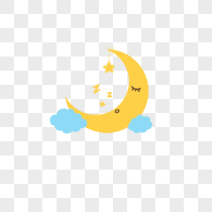 甜蜜入睡的可爱卡通月亮图片