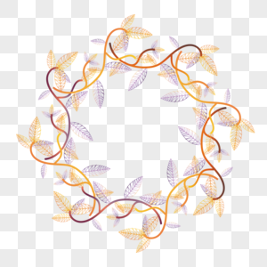 秋季植物元素花环高清图片