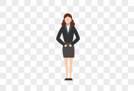 AI矢量图扁平化人物上班族工作制服女性人物高清图片