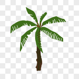 夏天椰子树芭蕉树夏日沙滩海边植物图片