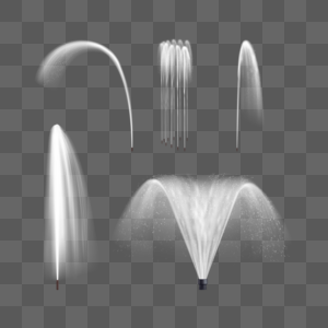 矢量喷泉2.5D喷雾高清图片