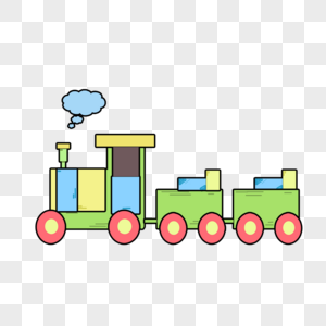 手绘儿童玩具彩色小火车图片