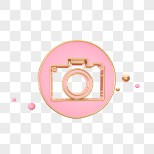 立体粉色照相机图标图片